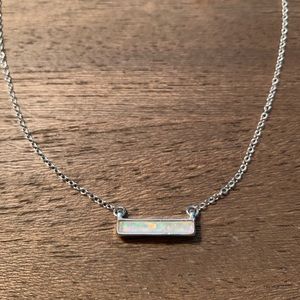 Two Bandits Silver Opal Bar Necklace